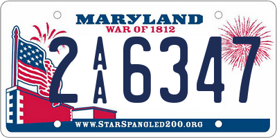 MD license plate 2AA6347