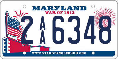 MD license plate 2AA6348