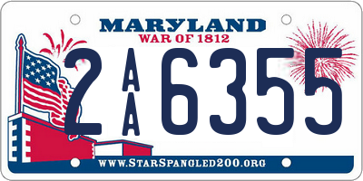 MD license plate 2AA6355