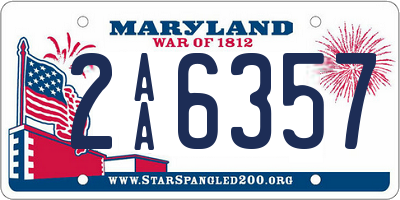 MD license plate 2AA6357