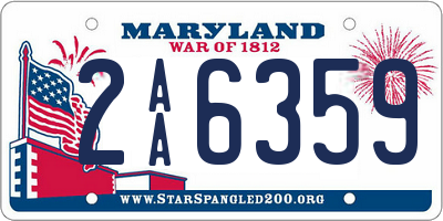 MD license plate 2AA6359