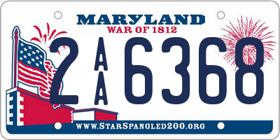 MD license plate 2AA6368