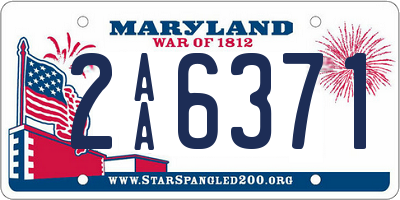 MD license plate 2AA6371