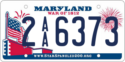 MD license plate 2AA6373