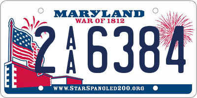 MD license plate 2AA6384