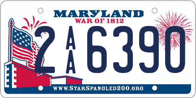 MD license plate 2AA6390