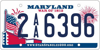 MD license plate 2AA6396