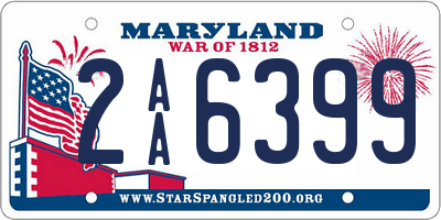 MD license plate 2AA6399