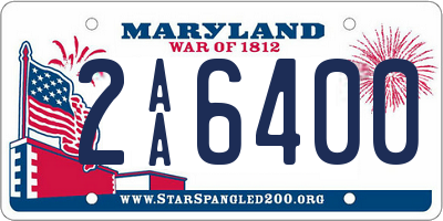 MD license plate 2AA6400
