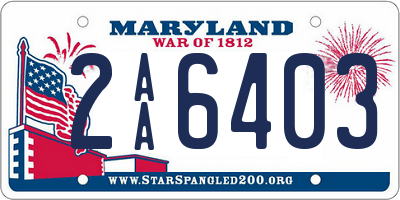 MD license plate 2AA6403