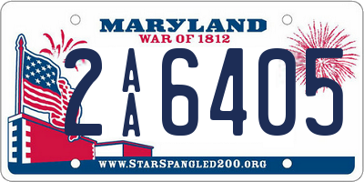 MD license plate 2AA6405