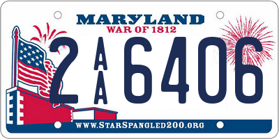 MD license plate 2AA6406