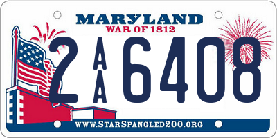 MD license plate 2AA6408