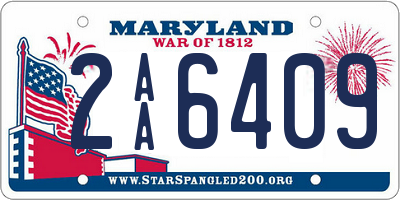 MD license plate 2AA6409