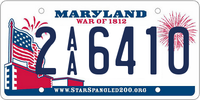 MD license plate 2AA6410