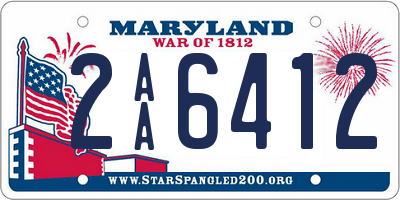 MD license plate 2AA6412