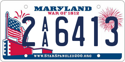 MD license plate 2AA6413