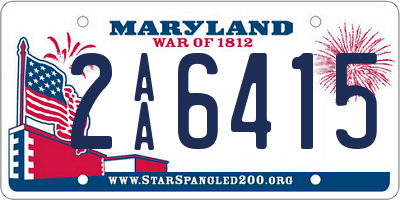 MD license plate 2AA6415