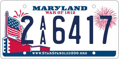 MD license plate 2AA6417