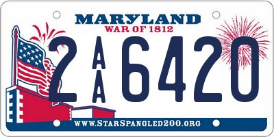 MD license plate 2AA6420