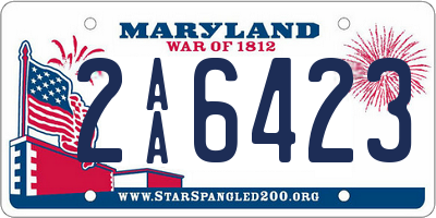 MD license plate 2AA6423