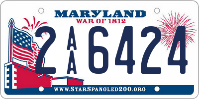 MD license plate 2AA6424