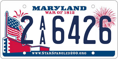 MD license plate 2AA6426