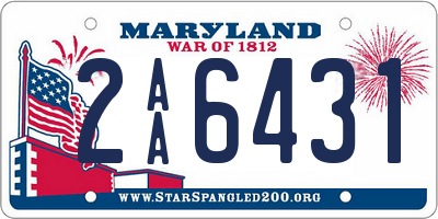 MD license plate 2AA6431