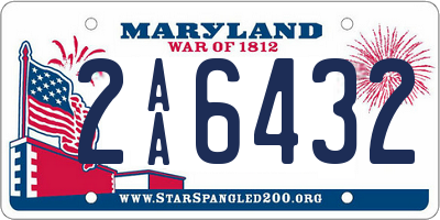 MD license plate 2AA6432