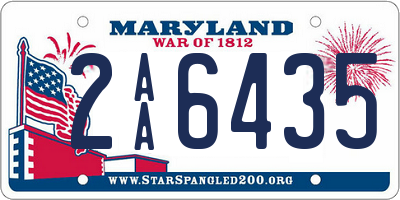 MD license plate 2AA6435