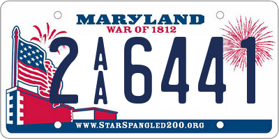 MD license plate 2AA6441