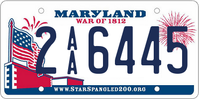 MD license plate 2AA6445