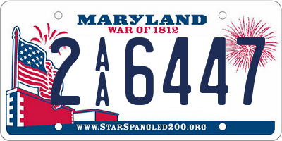 MD license plate 2AA6447