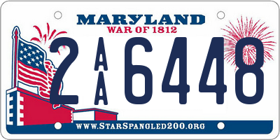 MD license plate 2AA6448