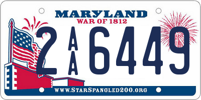 MD license plate 2AA6449