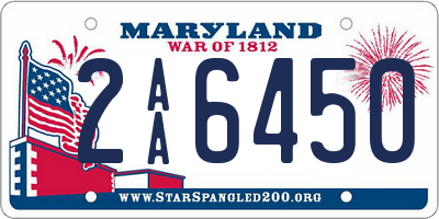 MD license plate 2AA6450