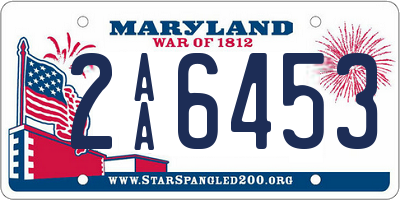 MD license plate 2AA6453