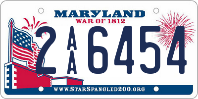 MD license plate 2AA6454