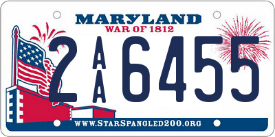 MD license plate 2AA6455