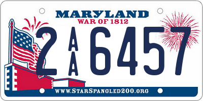 MD license plate 2AA6457