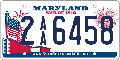 MD license plate 2AA6458