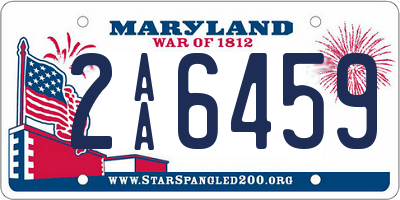 MD license plate 2AA6459