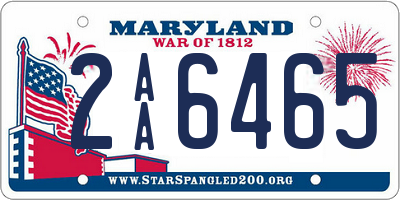 MD license plate 2AA6465