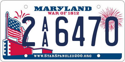 MD license plate 2AA6470