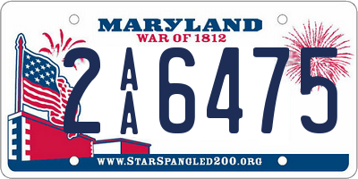 MD license plate 2AA6475