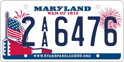 MD license plate 2AA6476