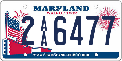 MD license plate 2AA6477