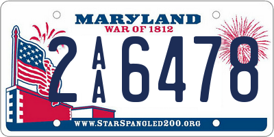 MD license plate 2AA6478