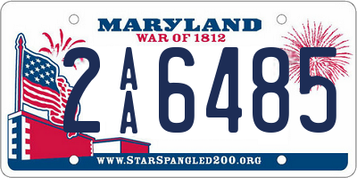 MD license plate 2AA6485