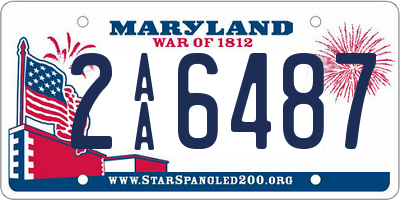 MD license plate 2AA6487